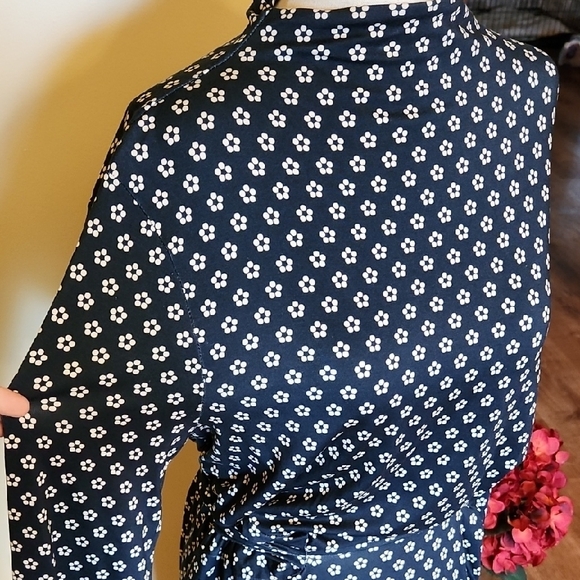 NWT Amour Vert Castile Navy and White Mia Dot Dress, Size XL - Picture 6 of 16